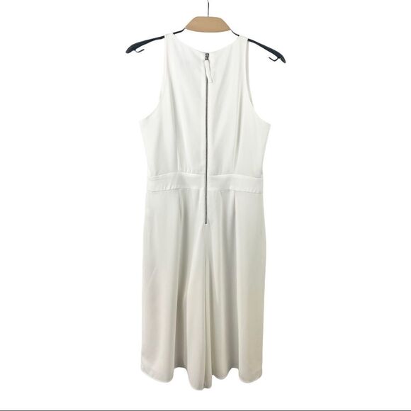 Willow & Thread White Cropped Wide Leg V Neck Sleeveless Jumpsuit Size 9/ US M - Picture 3 of 6